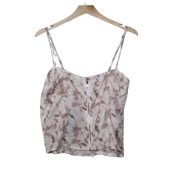 Pretty Little Thing women light pink tie dye print structured corset top size 10 - Picture 8 of 11